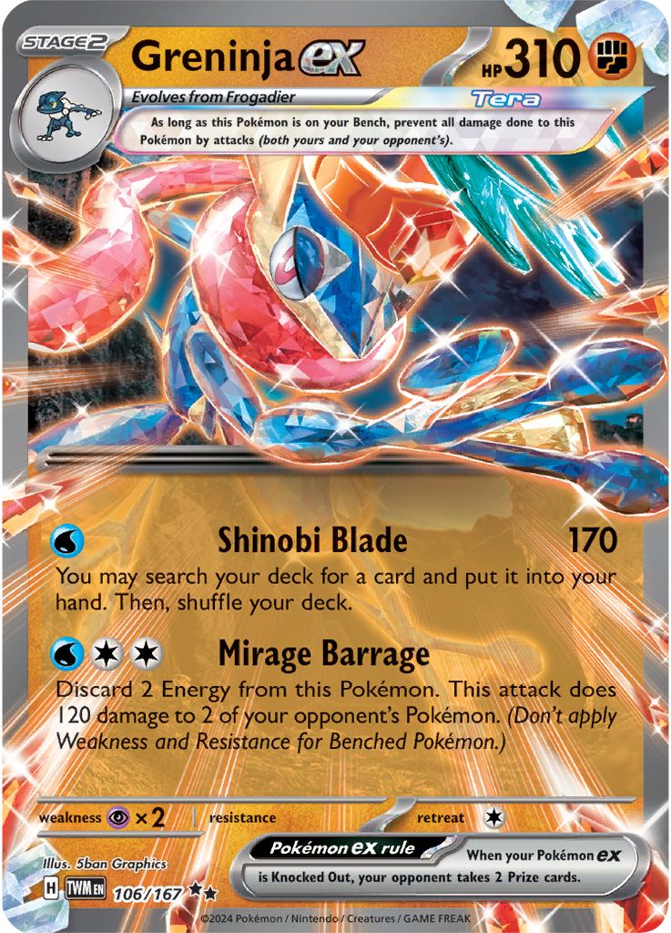 Greninja Ex [Metal] #106 from Twilight Masquerade Pokémon card set